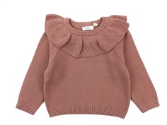 Lil Atelier knitted blouse burlwood ruffle
